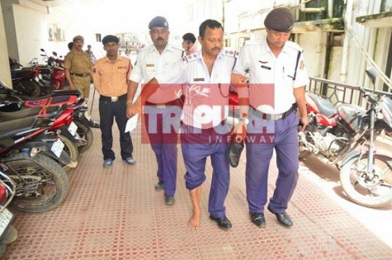 Biker rides over Traffic man in Agartala