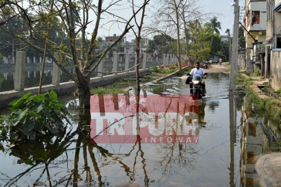 AMC constructed pond-wall collapsing : Banamalipur suffers from water-logs