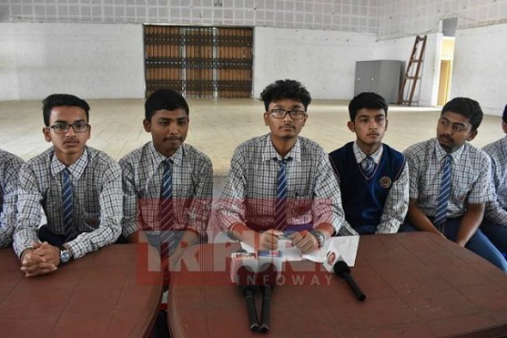 Umakanta English Medium School students held press meet at School, talked about donation-controversy for upcoming Saraswati Puja