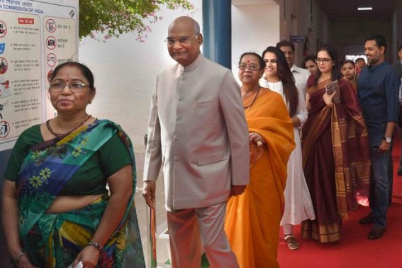 President Ram Nath Kovind casts his vote