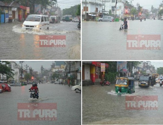 Tripura Capitalâ€™s Water-logging continue in HIRA Era ! AMCâ€™s lackluster work culture, PWDâ€™s corruption, Cement covered Drains, No proper planning, No solution in sight 