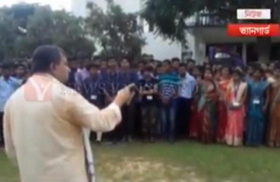 Ratanlal Nath heavily scolds College Students for roaming outside in Programme-hours, slams Principal