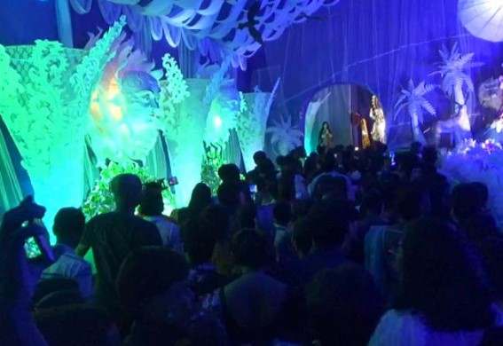 Crowd thronged to Agartala Puja pandals on Navami night