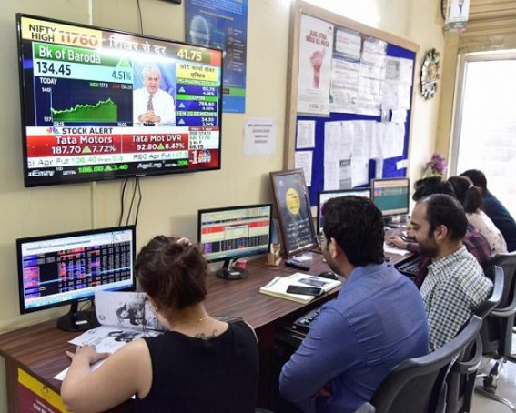 Sensex tops 41,800, hits new high