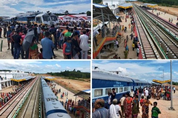 From â€˜Northâ€™ to â€˜Southâ€™, Tripura gets connected by BG Railways in 3 years : First ever Train in entered Sabroom amid cheers and enthusiasm