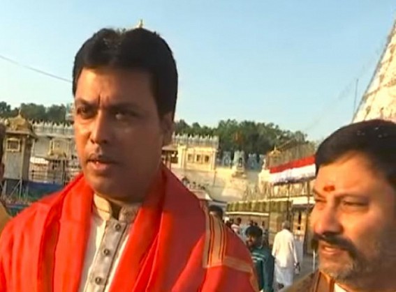 Biplab Deb visits Venkateswara Temple in Tirupati