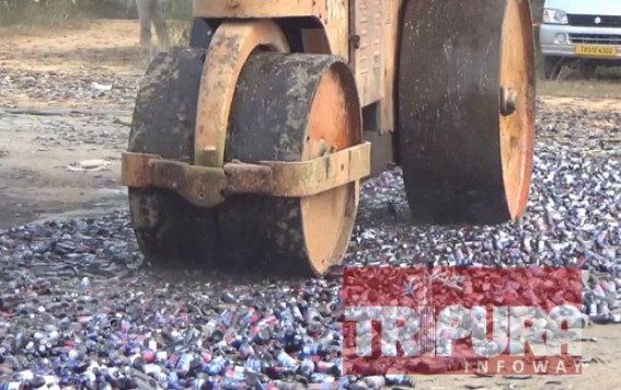 Seized Phensedyl bottles worth Rs. 21 lakhs destroyed by Police