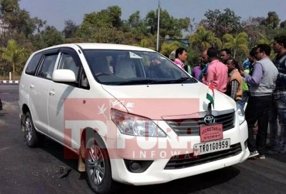 Road Safety Week : Tripura Minister injured in road accident, 1 biker critical 