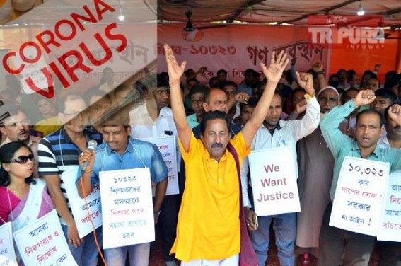 Is BJP Govt injecting sudden Corona-alerts to prevent 10323 Teachers protest ? Public raised question on Govtâ€™s intention as â€˜Corona-Emergencyâ€™ & â€˜Teachers Ad-hoc tenureâ€™ both to end of on 31st March