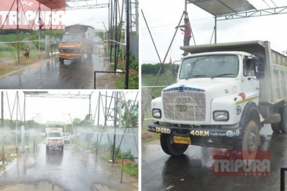 Vehicles sanitization project first ever launched in Tripura amid COVID19 pandemic : After Budhjung Nagar, State Govt plans for Akhaura Border entrance 