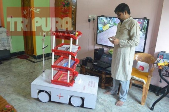 Tripura University professor makes robot to prevent spreading of Coronavirus among Doctors, Health Staffs 