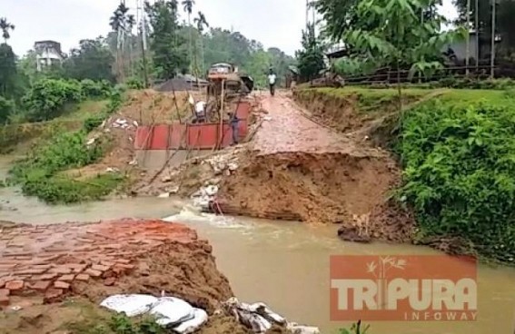 Kailashahar-Kumarghat road-ways connectivity cut as main road collapsed in monsoon, Travellers in massive suffering