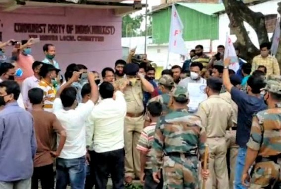 Scuffle between CPI-M, Police at Teliamura
