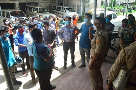 Students protested over pending scholarships in Tripura