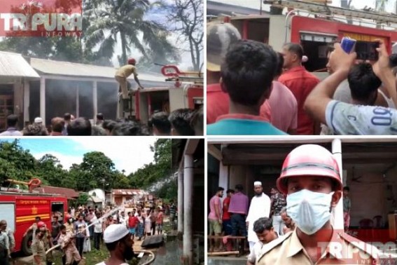 Massive Fire breaks out at Sonamuraâ€™s Kululbari Market, Lakhs of damages reported : Whole area narrowly escaped from Deadly-fire devastation due to Fire Brigade's immediate action