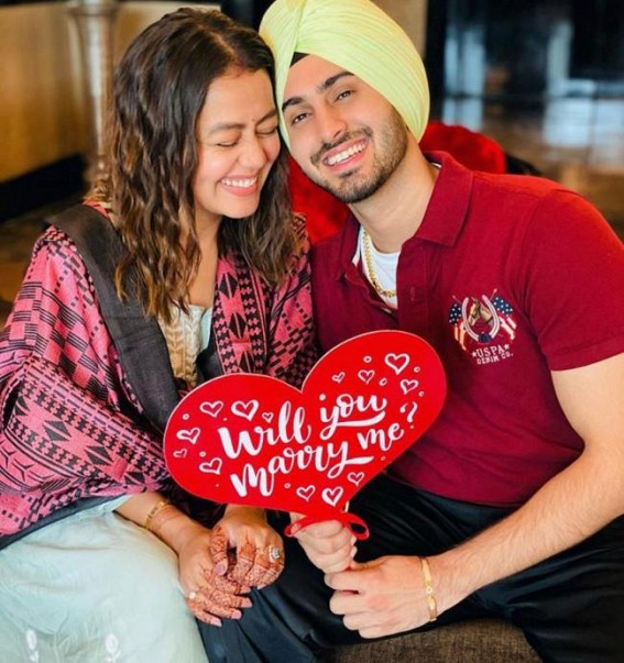 Neha Kakkar shares images of Rohanpreet's marriage proposal