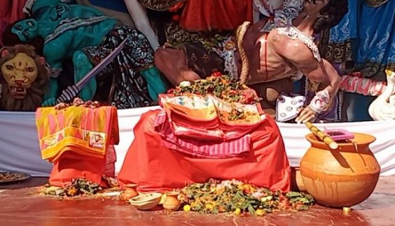 Goddess Durga's clothes, Foods stolen by thieves in Ramkrishna Club, Agartala