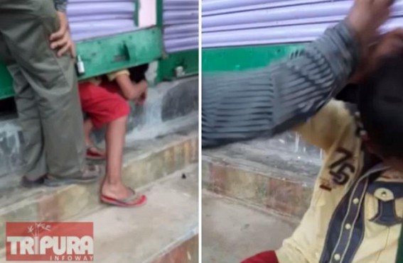 Mob brutality on a child in allegation of theft activity 