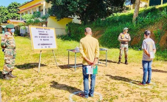 Assam Rifles distributed Books among students for Arm Forces Entrance Examinations 