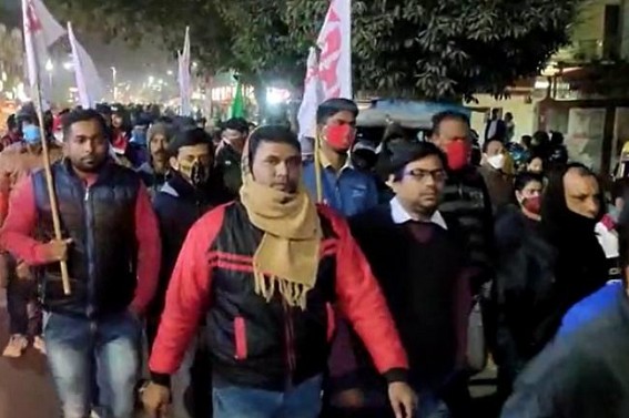 SFI / TSU / DYFI / TYF called a protest rally to condemn the attack on Party leader, activists, and journalists