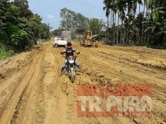 Pathetic condition of Kumarghat-Pecharthal National Highway hits Transport Movements 