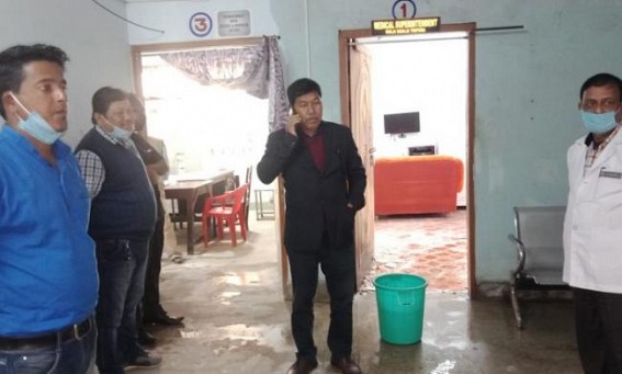 Toilet water leaking inside Dhalai District Hospital after CM claimed that Tripura's health service is much better than any other state