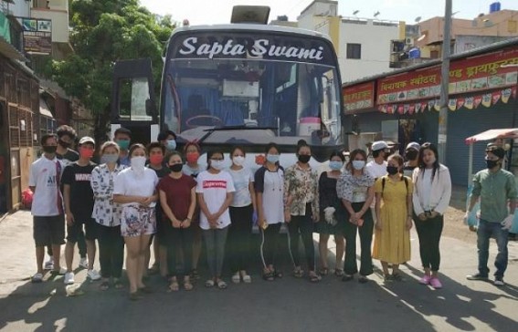 Stranded people of Tripura on way to Home from Pune