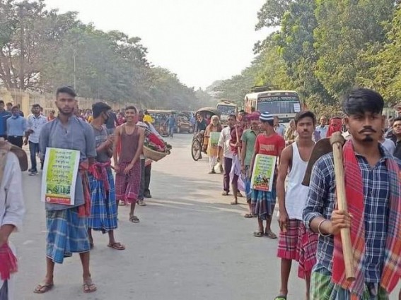 Biplab Deb's party workers organized a new drama by taking on the appearance of farmers