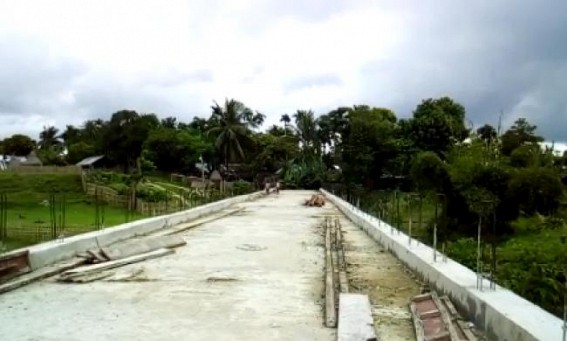 Bridge construction work on Khowai river delays
