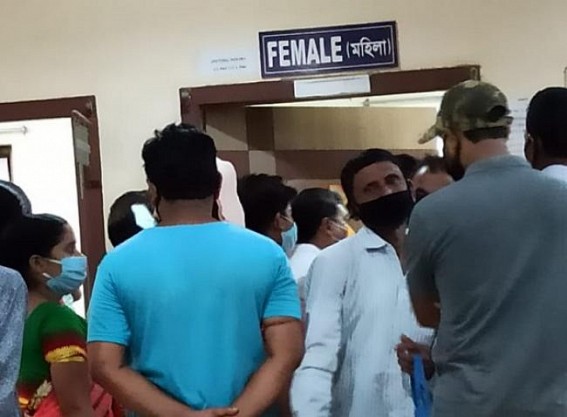 Social distance norms violated â€˜againâ€™ at Agartala GB Hospital amid massive corona expansion