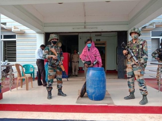 Security Forces apprehended drug peddler l 35 Kg dry Ganja seized 