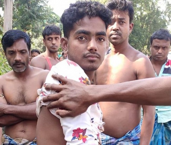 A seventh-grade schoolboy injured in a BSF raid 