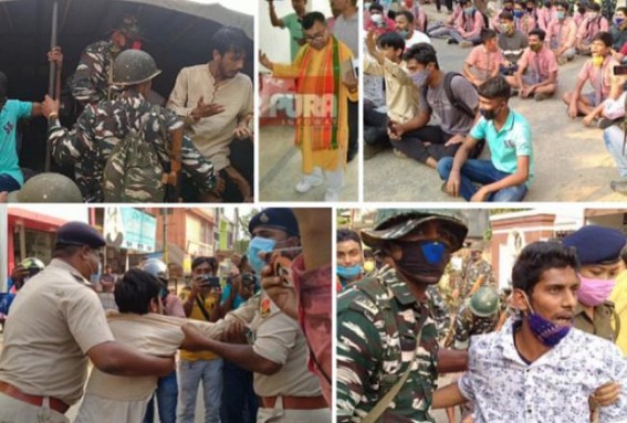 School Students Gherao Education Minister Ratanlal's House : Minister kept Main-Gate Locked, Agitators Arrested under 151 IPC : 'Why is the Minister Afraid of Students Protests ?', asked NSUI