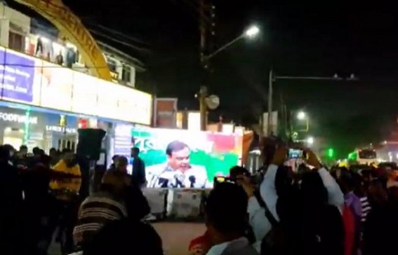 Agartala City witnessing BJP's Pre-Election promises Recording Videos from 10323 Teachers Protest Dais 