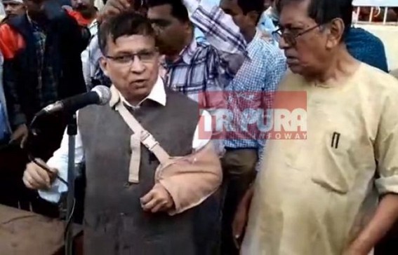 CPI-Mâ€™s massive rally in Udaipur amid rain in protest against Union Budget : Former Finance Minister Badal Chowdhury lashed out BJP for â€˜cheatingâ€™ with Govt employees, pending DA 