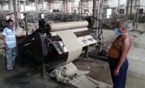 Industrial works started in full swing with social distancing at Jute Mill 