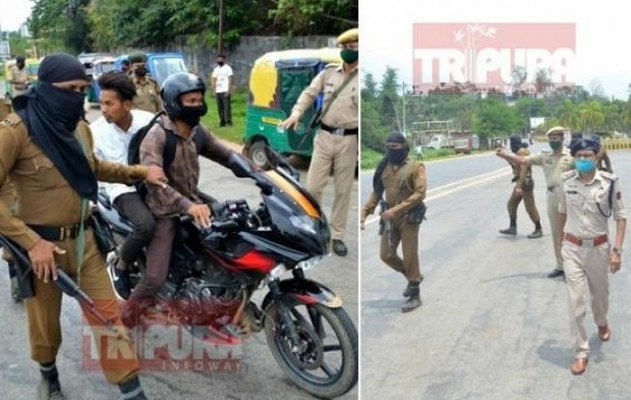 Public maintained Lockdown in Disciplined manner in Capital City Agartala : Police continues action against Lockdown Violators