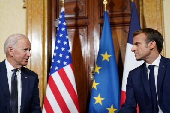 Biden meets Macron, seeks to rebuild trust