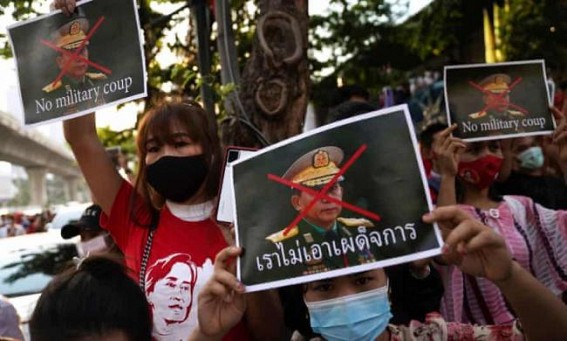 Suu Kyi calls for protests over Myanmar coup