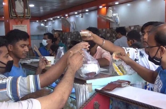 'Misti Mukh' : Sweet Shops loaded with Customers in Agartala on Thursday to buy Traditional Sweet items on 'Pohela Boishakh'