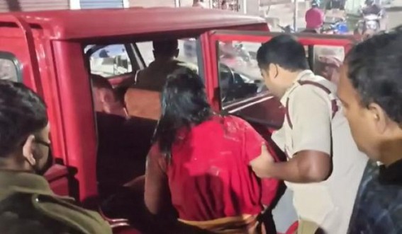 Drunk Woman injured in Scooty accident in Agartala, Hospitalized 