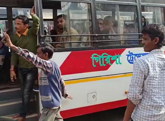 Buses in Bishalgarh route forcing College Students to Pay Rs. 20