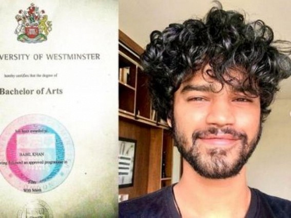 Irrfan Khan's son Babil gets degree despite dropping out