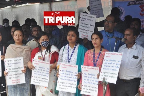 Bank unions Protest against proposed privatisation of PSBs