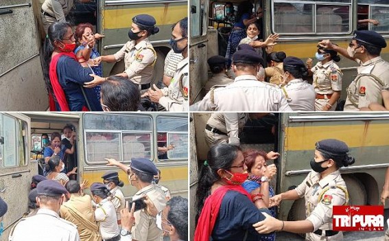 'Double Role' of Police : Agitating 10323 Teachers were Arrested by Police in Agartala but Allowed BJP to Conduct Political Functions : Arrested Teachers said, 'Police turned Slaves'