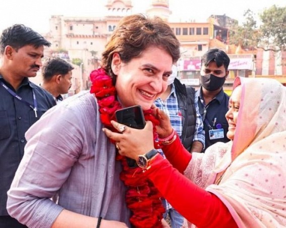 Priyanka interacts with women in UP's Chitrakoot