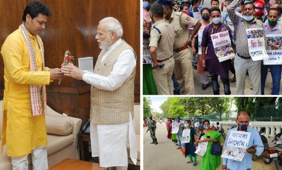 CM Biplab Deb claimed, 'Modi is Most Famous leader in World because he Fulfills Public demands' : Will Modi fulfill 10323 teachers' demands which BJP promised to Fulfill before 2018 Election ?