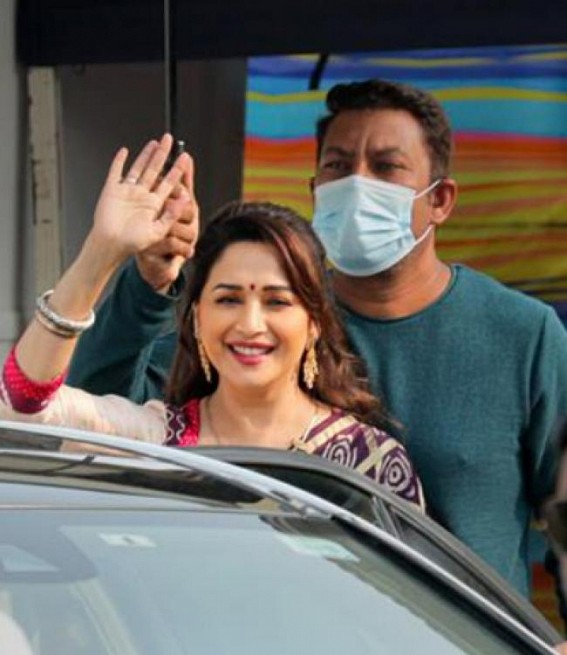 Madhuri recreates 'Ek do teen', 'Channe ke khet mein' hook steps on Meghan Trainor's track