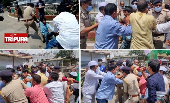Tripura Board Exam Results : Protests Continue Statewide : Tussle among Police, Congress Activists at SDPO Office Premise 