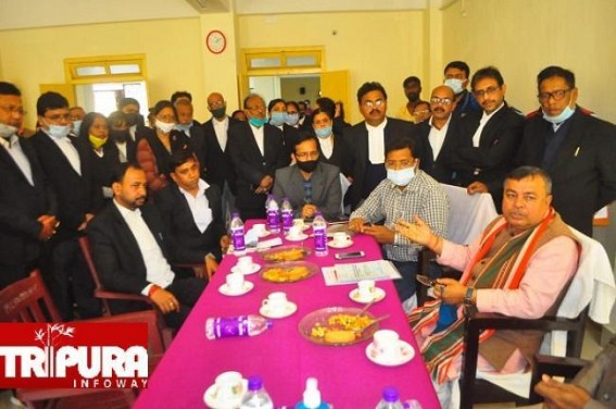 Minister Ratanlal Nath starts upgrading relation with Bar Association after Cabinet Reshuffling News : Held Tea-Talks at Court , Assured Land Allotment, Infrastructure 